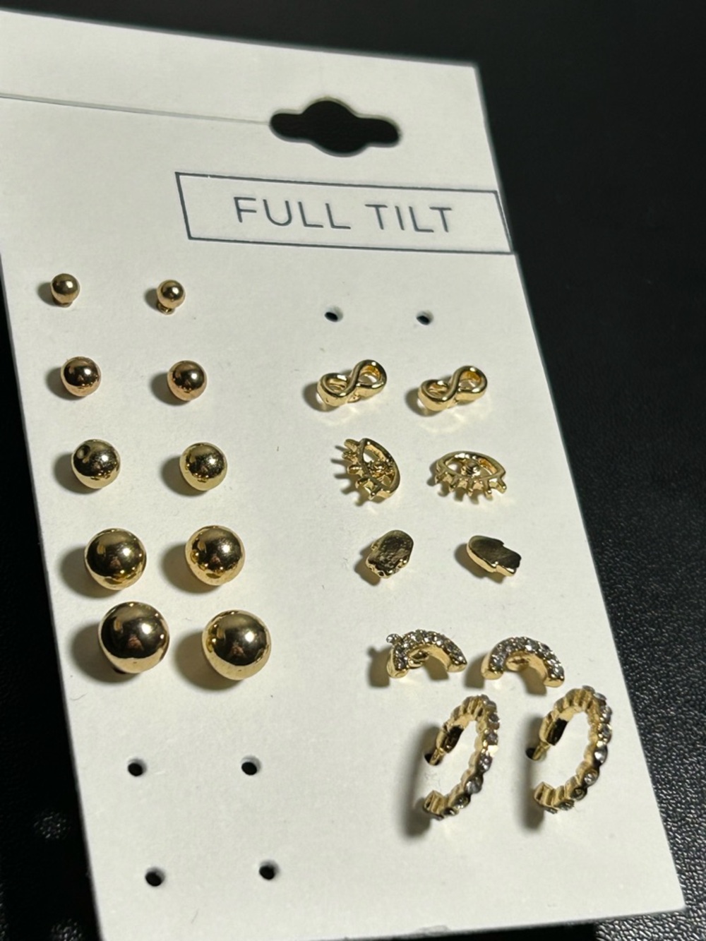 Full Tilt Gold Tone Mixed Earring 10 Sets